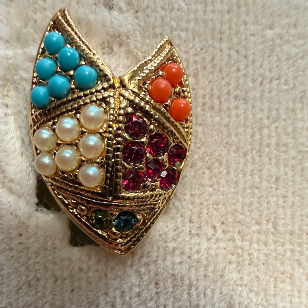 D’ORLAN Vintage 1980s Multi Stone Clip On Earings - Picture 6 of 6